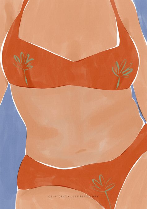 Woman in Bikini Water Color Painting Body Positivity - Etsy Netherlands Acceptance Art, Framed Art Wall, Modern Framed Art, Color Painting, Modern Wall Decor, Big Canvas Art, Scandinavian Style, Body Positivity, House Decor