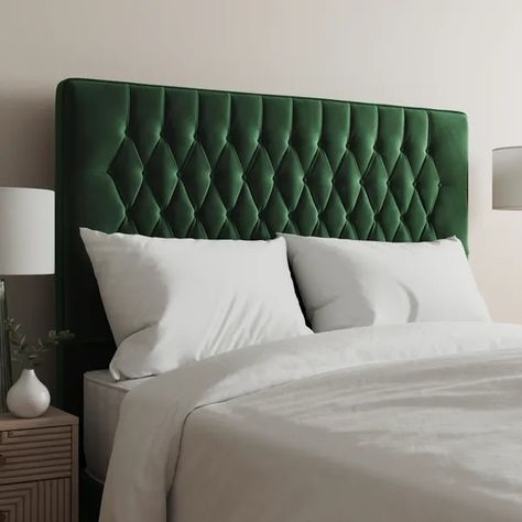 Dark Green Headboard, Chesterfield Headboard, Luxury Headboard, Green Headboard, Velvet Chesterfield, Divan Beds, Green Bedroom Decor, Watching Television, Divan Bed