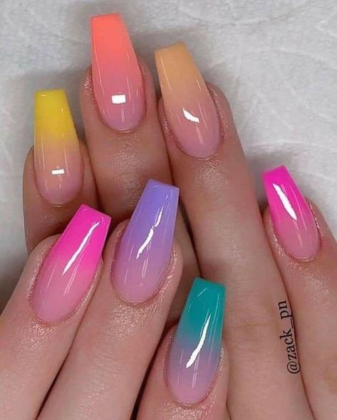 #shortsummernails2023#summernails2023#summernails2023colortrends Ombre Nails Design, Nails Design Ideas, Fancy Nails Designs, Ombre Nail Designs, Christmas Nails Acrylic, Pretty Nail Art, Short Acrylic Nails Designs, Rainbow Nails, Beach Nails