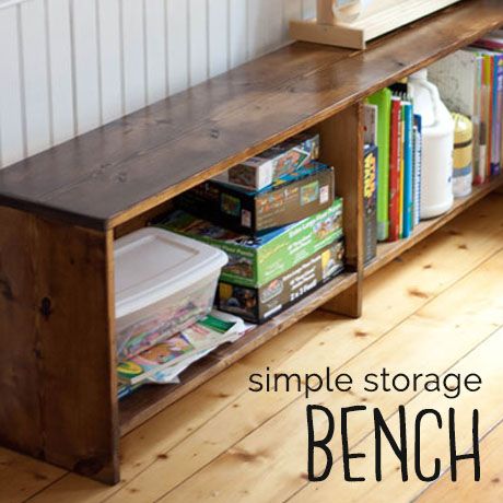 simple easy storage bench building plans Easy Diy Storage Bench, Long Storage Bench, Bench Building Plans, School Bench, Crate Nightstand, Bookshelf Diy, Diy Storage Bench, Wood Projects Plans, Bookshelves Diy