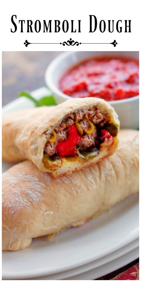 Stromboli Dough Recipe, April Meals, Stromboli Dough, Stromboli Recipe Easy, Homemade Stromboli, Stromboli Recipe, Calzone Recipe, Brunch Ideas, Pizza Bread