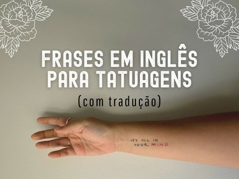 Descubra o universo das frases em inglês para tatuar e transforme palavras em arte na sua pele. Encontre inspiração nesta seleção repleta de significado e... Frases Tumblr, Tattoos, Tumblr