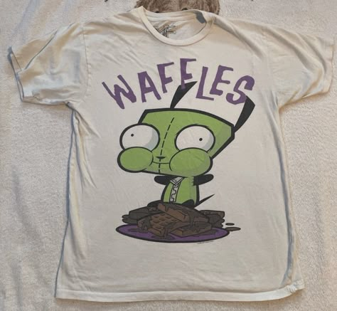 Gir Invader Zim Outfits, Gur Invader Zim, Invader Zim Hoodie, Invader Zim Scene, Invader Zim Shirt, Invader Zim Gir, Zim Gir, Silly Clothes, Waffle Shirt