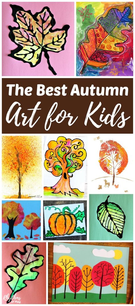 The best fall art projects for kids! Inside you will find easy art and painting ideas for fall leaves and autumn trees, pumpkins, scarecrows, and owls. Fun for kindergarten, first grade and second grade kids this fall!  #kidsart #fallart Fall Art Projects For Kids, Amigurumi For Beginners, Fall Art Projects, Art Projects For Kids, Easy Art Projects, Leaves Autumn, Leaf Crafts, Fall Art, Homeschool Art