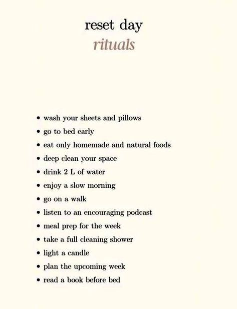 Reset Day, Productivity Aesthetic, Life Organizer, Character Vibes, Winter Arc, Fried Beef, Rest Day, Hot Girl Summer, Routine Planner