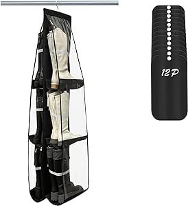 zebricolo, Boot Storage, for Tall Boots, Boot Organizer, with 12PCS Boot Shaper Holder, Boot Organizer for Tall Boots, with Fixed Rope to Prevent Falling,Black Tall Boot Storage, Boot Organizer, Boot Hanger, Boot Holder, Hanging Shoe Rack, Boot Organization, Shoe Organizers, Boot Rack, Boot Shaper