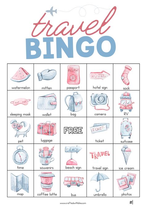 50 Travel Bingo Cards (5x5) Travel Theme Games, Diy Travel Games, Travel Theme Party, Fun Road Trip Games, Kids Travel Games, Travel Bingo, Road Trip Bingo, Summer Bingo, Bingo Games For Kids