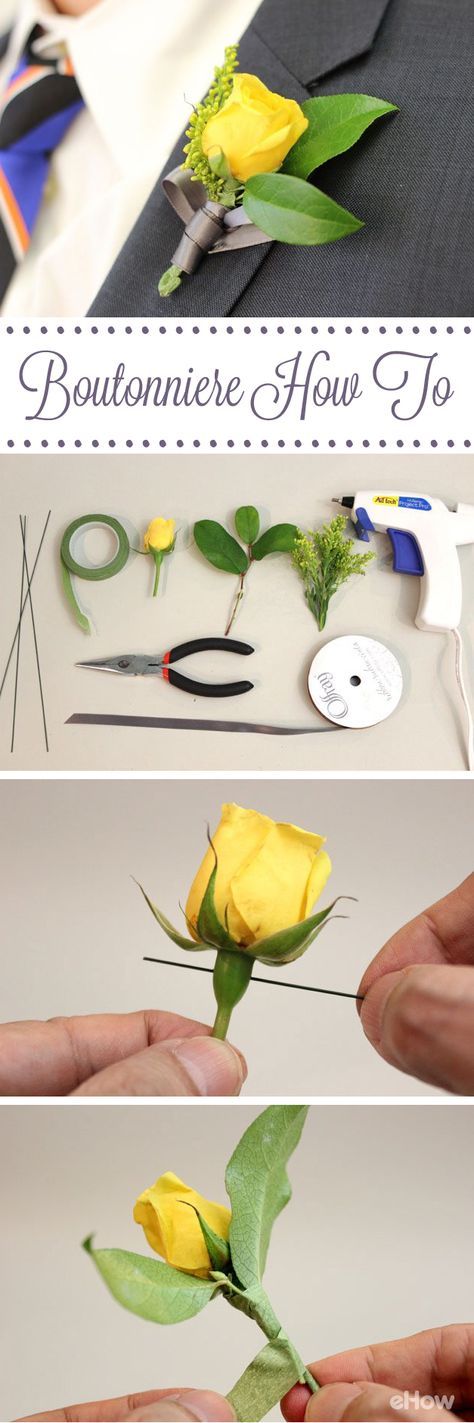 Diy Boutonniere, Corsage Prom, Prom Flowers, Diy Wedding Flowers, Boutonniere Wedding, Wedding Diy, Wedding Crafts, Boutonniere, Well Dressed