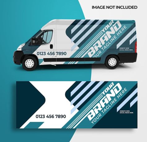 Vector modern wrapping car for your bran... | Premium Vector #Freepik #vector #van-wrap #truck-mockup #cargo-car #van Van Wrapping Design, Commercial Van Wrap Design, Vehicle Graphics Branding, Wrapping Car, Laundry Logo, Car Branding, Bus Wrap, Vehicle Signage, Car Logo Design