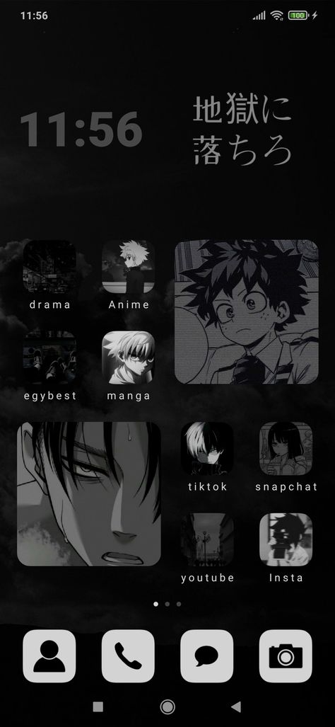 Iphone Anime Theme Ideas, Anime Theme Wallpaper Iphone, Theme Mobile Phone, Anime Phone Homescreen, Iphone Customization Ideas Anime, Iphone Widgets Aesthetic Anime, Themes For Mobile Phone Aesthetic, Iphone Anime Theme, Anime Phone Layout Ideas