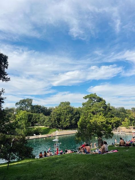 austin texas barton springs pool Barton Springs Austin, Austin Aesthetic, Texas Adventure, Barton Springs, Michael Roberts, Life Vision, Life Vision Board, Dream College, University Of Texas