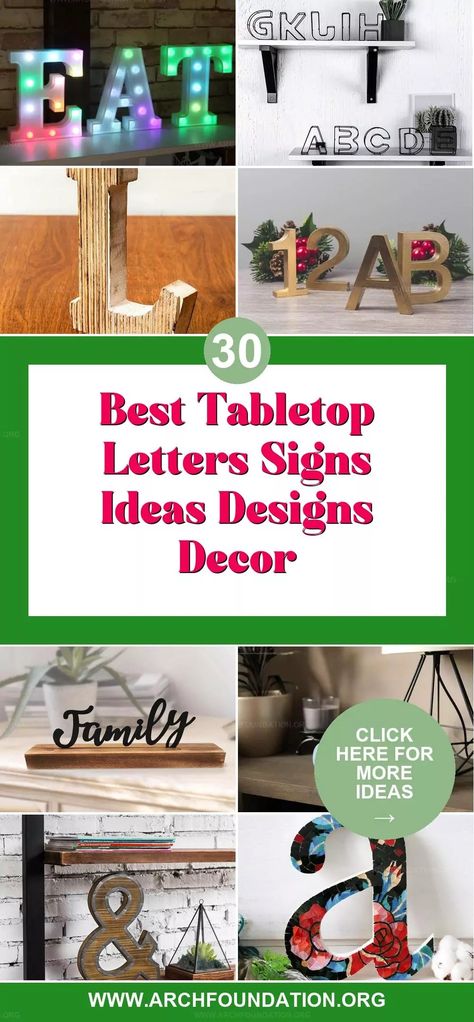 30 Must-Try Tabletop Letter Decor and Signs for a Stylish Home Large Letters Under Table, Big Letters Decoration Wall Decor, Metal Letters Decor Ideas, How To Make Cardboard Letters Stand Up, Ampersand Decor, Ampersand Sign, Free Standing Letters, Letter Decor, Architecture Bathroom