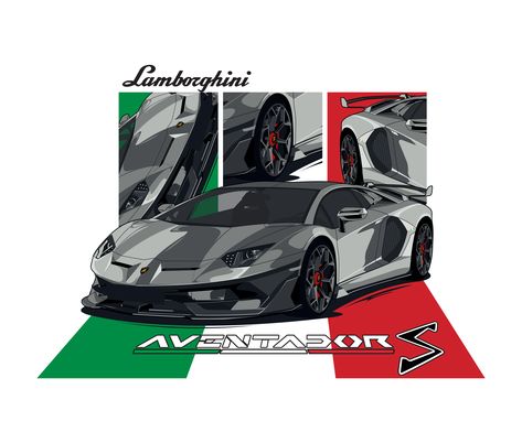 Lamborghini Aventador with Italian flag Car Design for t-shirts, hoodies, and more... On link Draw Cars, Quote Tshirt, Sketch Images, Cool Car Drawings, Car Artwork, Lamborghini Cars, Italian Flag, Car Shirts, T Shirt Prints