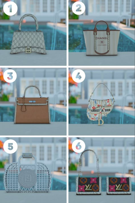 Sims 4 Designer Clutter, Dior Bag Sims 4 Cc, Ts4 Chanel Cc, Sims 4 Chanel Bag Decor, Sims 4 Designer Bags Decor, Sims 4 Birkin Bag, Sims 4 Designer Jewelry Cc, Sims 4 Cc Clothes Female Designer, Sims 4 Dior Bag