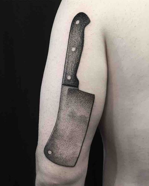 Knife Tattoos, Cooking Tattoo, Simple Knife, Seax Knife, Hunting Tattoos, Knife Tattoo, Crow Tattoo, Getting A Tattoo, Butcher Knife