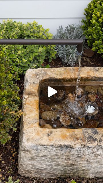 Garden Studio Design on Instagram: "Where history meets design in perfect harmony! We transformed this 18th century French Limestone trough into a tranquil fountain, bringing serenity to this small yet mighty planter at #gsdxnewportgarden 🌱

Hunting for these prized troughs is a challenge we gladly embrace, as we tirelessly seek out the most extraordinary pieces for our clients at the best possible price. They are truly the cherry-on-top when it comes to creating a timeless landscape design like this!" French Limestone, California Landscape, Garden Studio, 18th Century, Outdoor Spaces, Landscape Design, Design Studio, Bring It On, Things To Come