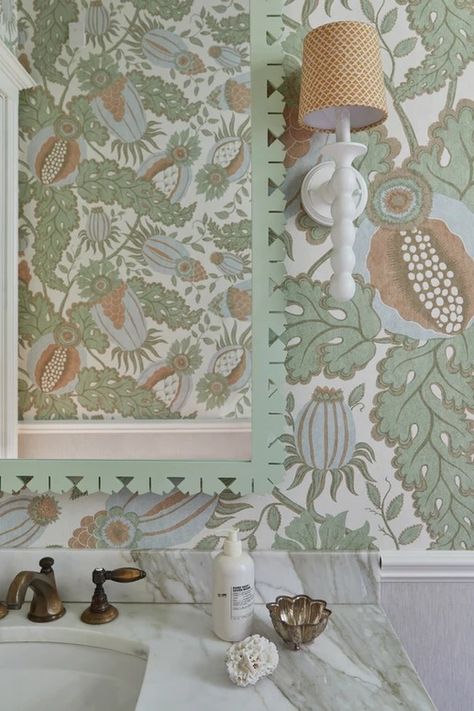 Timeless Traditional Wallpaper Mudroom, Mudroom Wallpaper, Carnival Wallpaper, Lake Bathroom, Christopher Farr, Southern House, Pool Bath, Stripe Wallpaper, House Of Beauty