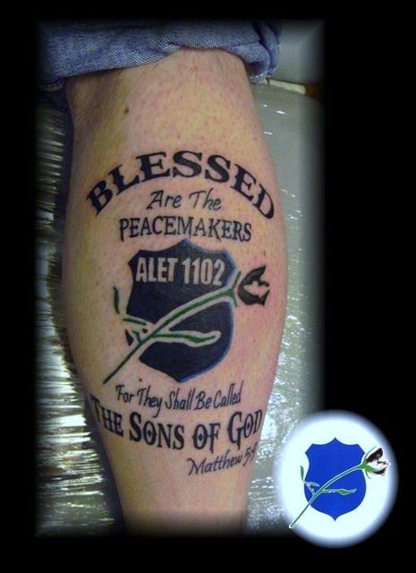 blessed are the peacemakers...Matthew 5:9 Police Tattoo Ideas, Police Officer Tattoo, Law Enforcement Tattoos, Police Officer Quotes, Police Tattoo, Blessed Are The Peacemakers, Key Tattoos, Sick Tattoo, Flag Tattoo