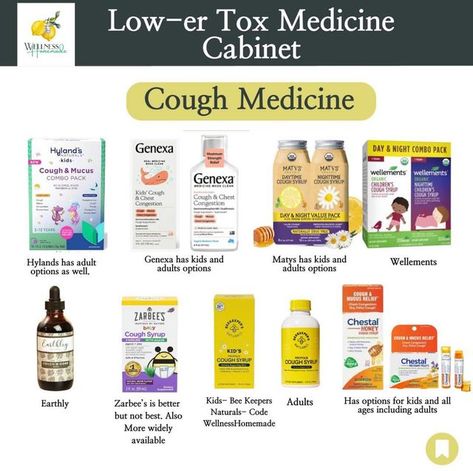 Jamie Lee Sewell on Instagram: "Low tox medicine cabinet swaps! Fantastic graphics from my girl, @wellness.homemade go follow her! #lowtox #cleanswaps #holistic #crunchymomma #crunchy #momsofig" Holistic Swaps, Homeopathic Medicine Cabinet, Sick Baby Remedies, Childrens Cough, Baby Remedies, Kids Cough, Cough Medicine, Sick Remedies, Homeopathy Medicine