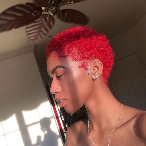 Short Dyed Hair, Long Hair Cut Short, Twa Hairstyles, Short Red Hair, Natural Hair Cuts, Natural Hair Short Cuts, Cut Life, Dyed Natural Hair, Pelo Afro