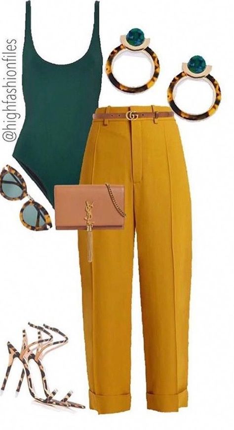 Yellow Pants, Work Attire, Mode Inspiration, Outfit Idea, Outfits Casuales, Look Fashion, Classy Outfits, Amazing Things, Work Outfit