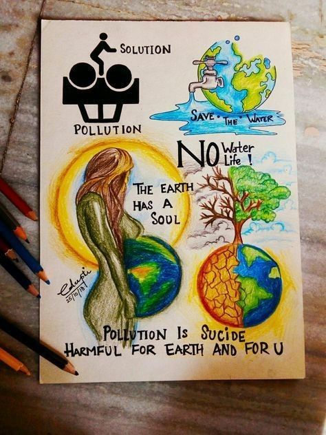 Save Environment Poster Drawing, Posters Drawing, Save Water Drawing, Save Earth Drawing, Word Art Drawings, Save Water Poster Drawing, Save Water Poster, Earth Day Drawing, Environmental Posters