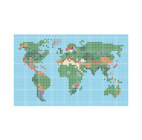 Pixelated Crochet, World Map Cross Stitch, Pixel Map, Cartography Design, Cartography Art, Pixel Crochet, Graph Paper Art, Alpha Patterns, Plastic Canvas Patterns