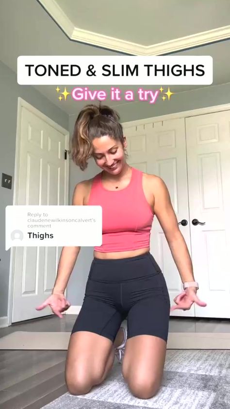 Thigh Exercises For Women, Thigh Workouts At Home, Thigh Toning Exercises, Slim Legs Workout, Toned Legs Workout, 12 Minute Workout, Leg Workout At Home, Exercise To Reduce Thighs, Tone Thighs