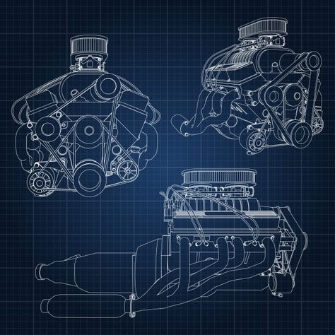 Hand drawn engine blueprint | Premium Vector #Freepik #vector #car #technology #hand #sport Engine Blueprint, F1 Car, Car Technology, Vector Hand, Car Engine, Eiffel Tower Inside, Premium Vector, Graphic Resources, Hand Drawn