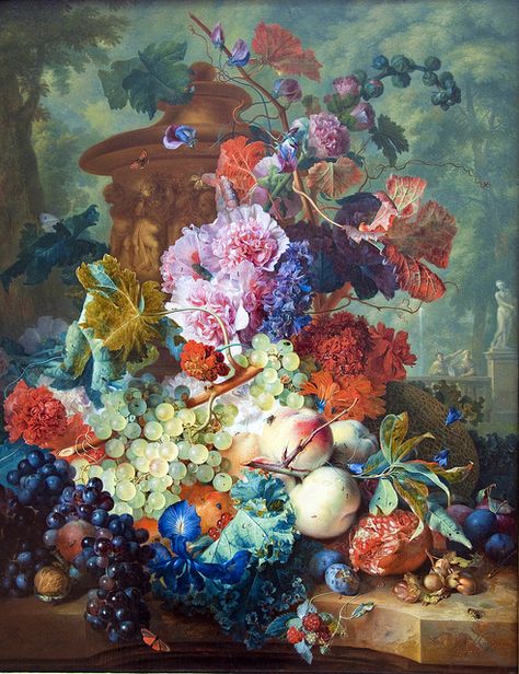 I make a point to visit this painting at the Getty almost every time I am in Los Angeles. "Fruit Piece" by Jan Van Huysum, Dutch 1722 Jan Van Huysum, Dutch Still Life, Google Art Project, Getty Museum, Framed Oil Painting, Old Paintings, Still Life Art, Painting Reproductions, Arte Floral