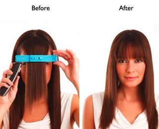 The CreaClip helps you get perfect bangs at home. | 17 Things Every Makeup Perfectionist Needs To Own Cut Bangs Tutorial, Straight Across Bangs, Perfect Bangs, Cut Bangs, Bangs Tutorial, Textured Bangs, How To Cut Your Own Hair, Diy Haircut, How To Cut Bangs