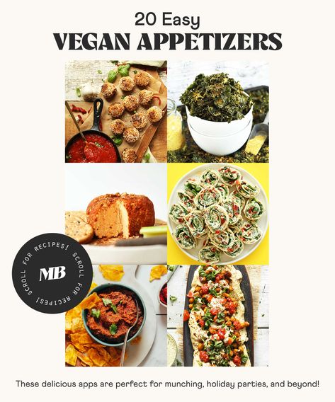 Arancini, kale chips, cheese ball, and photos of other easy vegan appetizer recipes Vegan Naan, Vegan Stuffed Mushrooms, Summer Appetizers Easy, Vegan Queso, Yams Recipe, Vegan Parmesan Cheese, Vegan Parmesan, Summer Appetizer, Vegan Thanksgiving