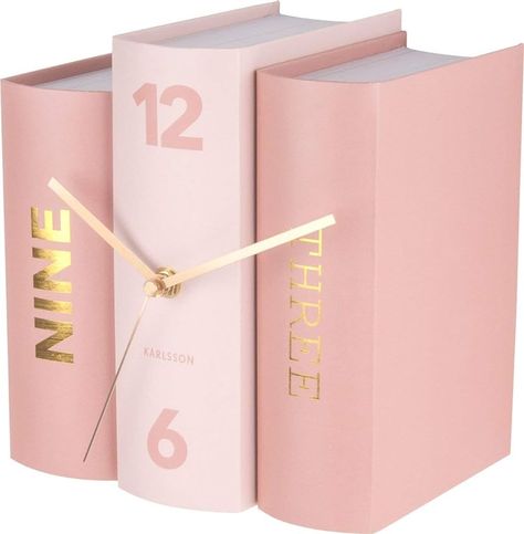 Amazon.com: Karlsson Book, table clock, One Size, Pink : Home & Kitchen Pink Office Decor, Book Clock, Pink Office, Book Table, Shelf Clock, Toned Paper, Wood Clocks, Tabletop Clocks, Retro Gift