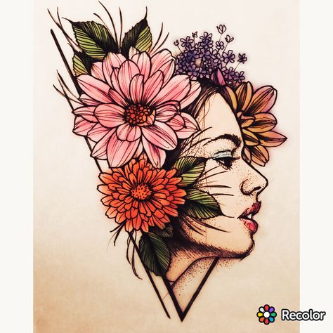 Girl Drawing Sketches, Art Sketches Pencil, 수채화 그림, Mandala Design Art, Pencil Art Drawings, Art Drawings Sketches Creative, Drawing Images, Girl Sketch, Amazing Art Painting