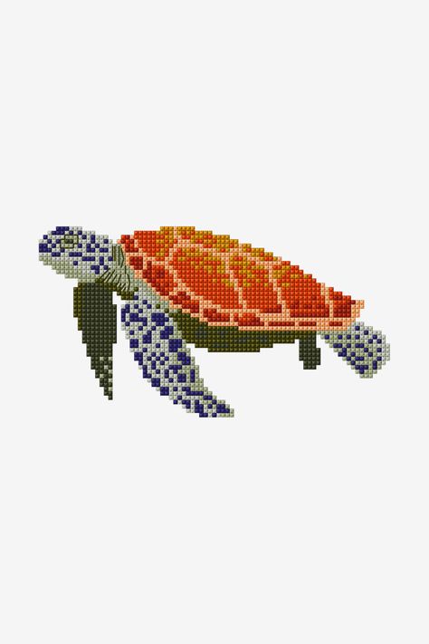 This cross stitch pattern will be turtle-y up your street. Use nine shades of DMC’s signature Six-Strand Embroidery Floss to create its intricate,... Cross Stitch Patterns Free Easy, Short Embroidery, Bracelet Book, Widget Ideas, Pixel Crochet, Turtle Pattern, Tapestry Crochet Patterns, Cross Stitch Needles, Embroidery Transfers