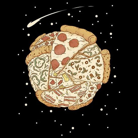 Pizza Background, Space Pizza, Pizza Girls, New Planet, Pizza Art, Pizza And Beer, Neon Wall Art, Pizza Planet, Cute Cartoon Drawings