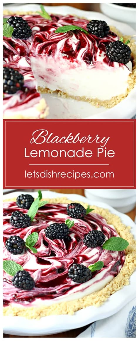 Lemonade Pie Recipe, Cookie Crumb Crust, Blackberry Preserves, Cream Cheese Whipped Cream, Blackberry Lemonade, Lemonade Pie, Crumb Crust, Blackberry Recipes, Cream Cheese Pie