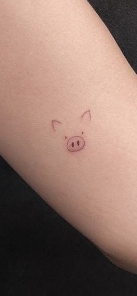 Porky Pig Tattoo, Pig Line Tattoo, Fine Line Pig Tattoo, Little Pig Tattoo, Baby Chick Tattoo, Small Pig Tattoo, Chicken Tattoos For Women, Mini Cow Tattoo, Baby Cow Tattoo