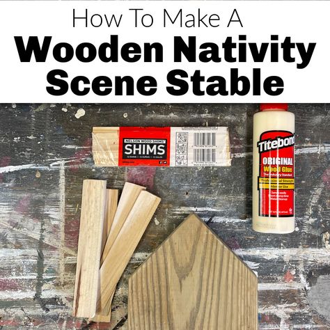 DIY Wooden Nativity Scene Stable Wooden Nativity Sets Diy, How To Make A Nativity Stable, Wooden Manger Nativity Diy, Diy Wood Nativity Scene, Manger Scenes Nativity Diy Wood, Wooden Nativity Diy, Nativity Stable Diy, Diy Manger Stable, Diy Manger Nativity