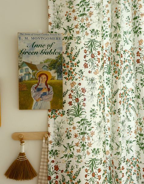 Wildflower Curtains, Cottage Core Curtains, Cottagecore Curtains, Printed Cotton Curtain, Retro Flower Pattern, Natural Decor, Decorating Themes, Floral Curtains, Vintage Floral Pattern