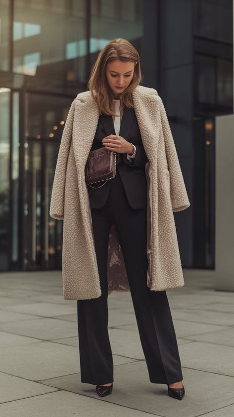 30+ Business Casual Outfits with a Modern Twist | Style Ideas Lunch Outfits, Work Outfits Women Winter, Work Outfits Women Professional, Business Casual Style, Black Pantsuit, Cream Silk Blouse, Lunch Outfit, Work Outfits Women Office, Business Lunch