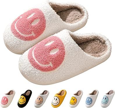 Preppy Slippers, Smile Face Slippers, Smile Slippers, Happy Face Slippers, Retro Preppy, Slippers For Women, Happy Face, Smile Face, Soft Plush