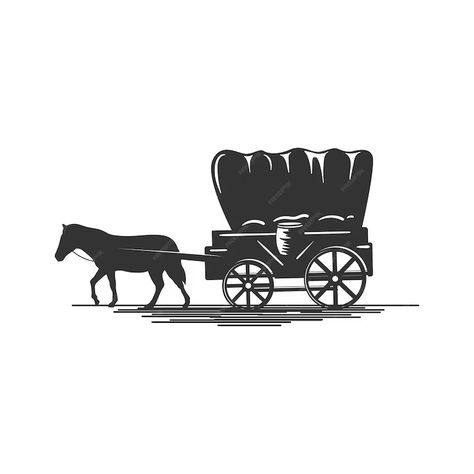 Premium Vector | Retro Silhouette of Texas Cowboy Cart Covered Wagon Western with Horse Illustration Texas Cowboy, Retro Silhouette, Texas Cowboys, Horse Drawn Wagon, Free Horses, Horse And Buggy, Cart Cover, Horse Illustration, Covered Wagon