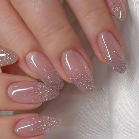 Unlock the hottest summer nails trends with these 25 mesmerizing acrylic nail designs! Get inspired and elevate your style this season. Hot Pink Glitter French Tip Nails Almond, Star Nails Design Simple, Silver Hoco Nails Simple, Glittery French Tip Nails Almond, Nails For Blue Prom Dress, Pretty Prom Nails, Nails With Blue Dress, Red Glitter Nail Designs, Pageant Nails