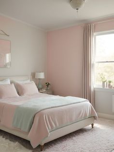 Pale Pink Bedrooms, Blush Pink Rug, Pink Bedroom Accessories, Pink Bedroom Decor Ideas, Blush Pink Bedroom Decor, Pink Dorm Room Decor, Guest Bedroom Inspiration, Blush Pink Bedroom, Pink Dorm Rooms