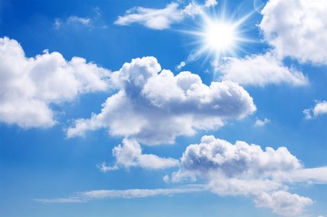 Sunny Blue Sky White Clouds | AJ Wallpaper Images Of Sun, Blue Sky Photography, Blue Sky Wallpaper, Sky Day, Blue Sky Clouds, Nature Background Images, Sky Images, Download Hair, Png Art