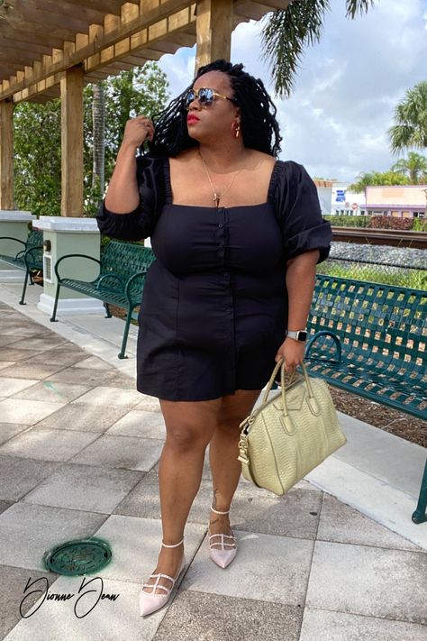 Plus size summer outfit, plus size Spring outfit, plus size Date night outfit Plus Size Looks, Mini Dresses Summer, Brunch Outfit, Curvy Outfits, Summer Wardrobe, Mini Black Dress, Plus Size Fashion, Black Fashion, Black Women