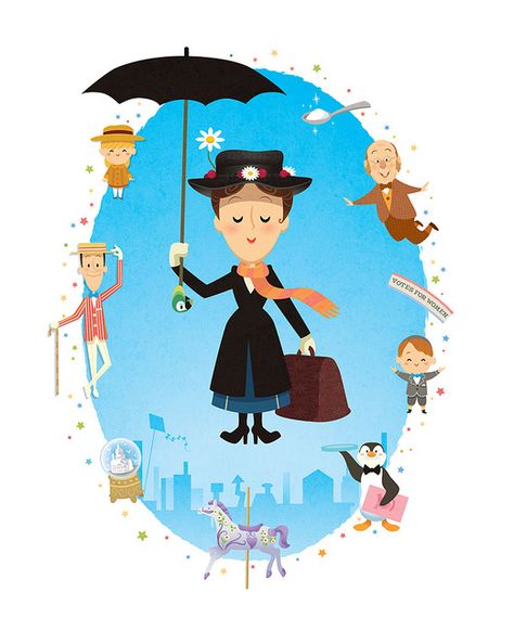 Oh! Una ilustración de Mary Poppins hecha por Jerrod Maruyama y yo sin saberlo!!!! Jerrod Maruyama, Disney Amor, Mary Poppins Party, Kawaii Disney, Images Disney, Disney Nerd, Film Disney, Disney Artwork, Disney Favorites