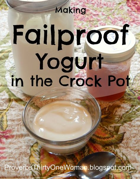 Crock Pot Yogurt, Homemade Yogurt Recipes, Making Yogurt, Homemade Items, Homemade Applesauce, Homemade Yogurt, Proverbs 31 Woman, Roasted Meat, Yogurt Recipes