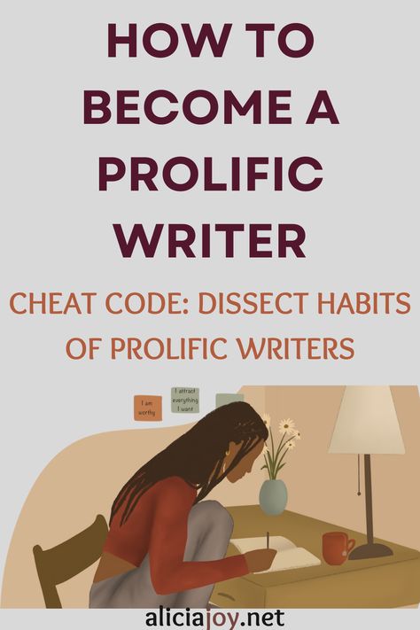 person sitting writing and text box how to become a prolific writer cheat code dissect habits of prolific writers How To Become A Writer, Pantser Writing, Improve Writing, Memoir Writing, Writer Tips, Writing Romance, Creative Writing Tips, Writing Motivation, Along For The Ride